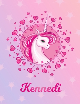 Kennedi: Unicorn Sheet Music Note Manuscript Notebook Paper Magical Horse Personalized Letter K Initial Custom First Name Cover Musician Composer Instrument Composition Book 12 Staves a Page Staff Lin
