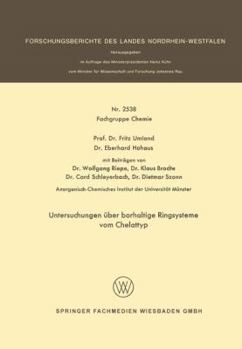 Paperback Untersuchungen Über Borhaltige Ringsysteme Vom Chelattyp [German] Book