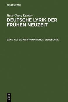 Hardcover Barock-humanismus: Liebeslyrik [German] Book