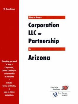 Paperback How to Form a Corporation LLC or Partnership in Arizona Book