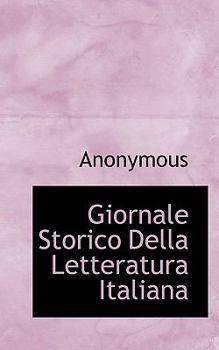 Paperback Giornale Storico Della Letteratura Italiana Book