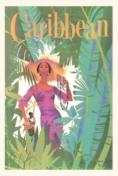 Paperback Vintage Journal Caribbean Travel Poster Book