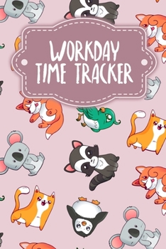 Workday Time Tracker: Weekly timesheets to complete for 2 years - Design: Pink wildlife