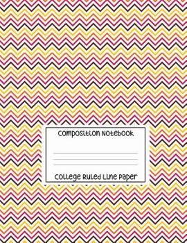 Paperback Composition Notebook - College Ruled Line Paper: Colorful Zig-zag Pattern, 120 Pages, 8.5x11 in Book