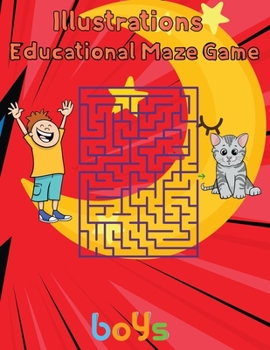 Paperback Illustrator Educational Maze Game Boys: 8.5''x11''/educational maze game coloring book