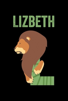 Lizbeth: Journal (Diary, Notebook) Personalized Custom Name Alphabet Lion Birthday Gift for Girls