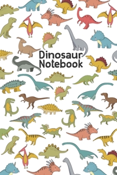 Paperback Dinosaur Notebook: Dino Writing Book Wide Rule Lines 6x9 Book