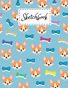 Sketchbook: Cute Corgi Cartoon themed Cover Sketchbook 8.5" x 11" For Kids Girls Boys men Women Teens For Drawing, Painting & doodling - Perfect gift Ideas For Corgi butt Lovers & Dog Owners.