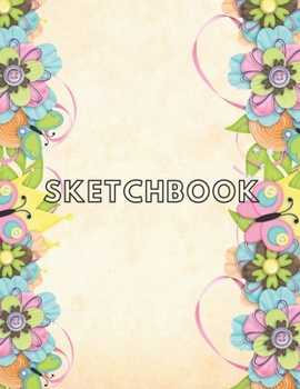 Paperback Colored flowers Sketchbook: (Sketch Book) Large sketchbook for drawing 8.5 x 11 inch (21.59 x 27.94 cm) 150 pages Large drawing notebook, drawing Book