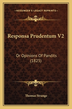 Paperback Responsa Prudentum V2: Or Opinions Of Pandits (1825) Book