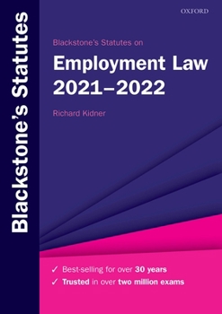 Paperback Blackstone's Statutes on Employment Law 2021-2022 Book