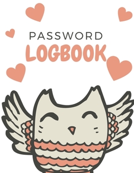 Paperback Password Logbook: Owl Internet Password Keeper With Alphabetical Tabs - Large-print Edition 8.5 x 11 inches (vol. 1) Book