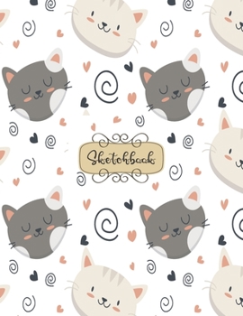 Sketchbook: Cute cats Kawaii Sketchbook for Girls: 110 Pages of 8.5"x 11" Blank Paper for Drawing, Doodling or Sketching (Sketchbooks For Kids)