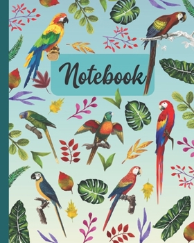 Paperback Notebook: Macaw & Tropical Parrots - Animals Diary / Notes / Track / Log / Journal, Book Gifts For Women Men Kids Teens Girls Bo Book