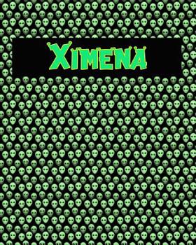 Paperback 120 Page Handwriting Practice Book with Green Alien Cover Ximena: Primary Grades Handwriting Book