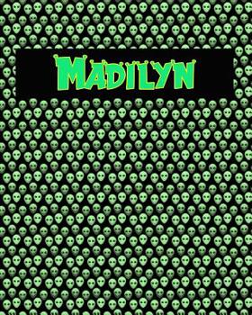 Paperback 120 Page Handwriting Practice Book with Green Alien Cover Madilyn: Primary Grades Handwriting Book
