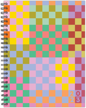 Spiral-bound Colorful Checkerboard 6.5 X 8.5 Softcover Weekly Planner Book