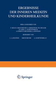 Paperback Ergebnisse Der Inneren Medizin Und Kinderheilkunde: Siebenundzwanzigster Band [German] Book