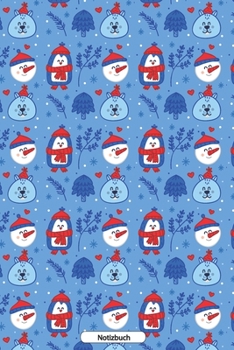Notizbuch: Eisbär PInguin  Scheemann Muster handgezeichnet Motiv ; A4 150 Seiten kariert mit doppelseitigem Rand | mit Register, Seiten numeriert, ... Rezeptebuch, Schreibheft (German Edition)