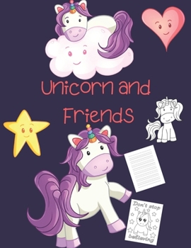 Paperback Unicorn and Friends: Handwriting Coloring Activity Book / Unicorn Coloring Book/ Unicorn Sketchbook Book