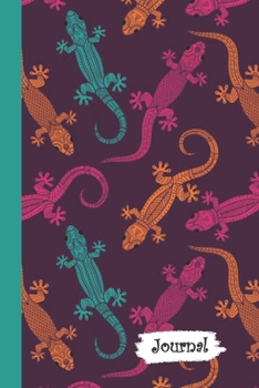 Journal: Pink Orange Blue Gecko Diary with Blank Lined Notebook Paper