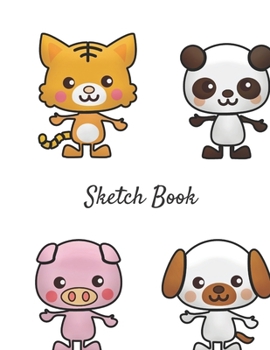 Sketch Book: Cartoon Animals Themed Notebook for Drawing, Writing, Painting, Sketching or Doodling, 120 Pages, 8.5 x 11