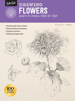 Paperback Drawing: Flowers with William F. Powell: Learn to Draw Step by Step Book
