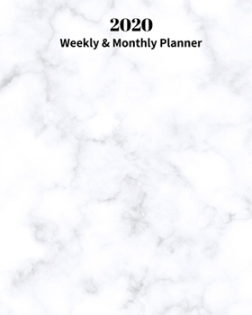 Paperback 2020 Weekly and Monthly Planner: White Marble Design - Monthly Calendar with U.S./UK/ Canadian/Christian/Jewish/Muslim Holidays- Calendar in Review/No Book