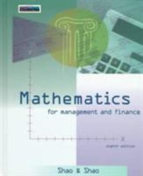 Paperback Mathematics for Management and Finance Book