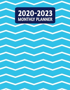 Paperback 2020-2023 Monthly Planner: Four Year Planner - 48 Month Calendar Scheduler Diary for 4 Years With Notes - Blue Chevron Zig Zag Pattern (8.5"x11") Book