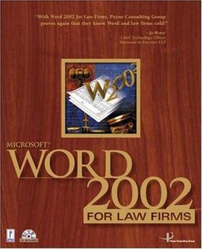 Paperback Microsoft Word 2002 for Law Firms w/CD Book