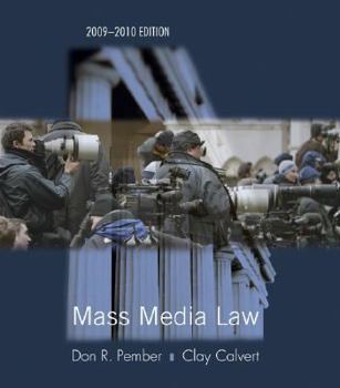 Paperback Mass Media Law 2009/2010 Edition Book