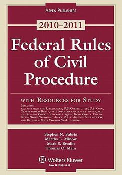 Paperback Federal Rules of Civil Procedure with Resources for Study, 2010-2011 Edition Book