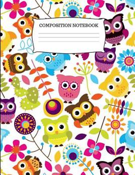 Paperback Composition Notebook: Charming Owl Wide Ruled Composition Book