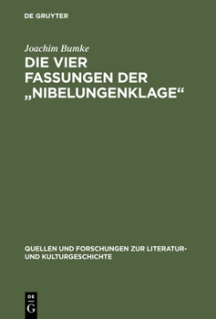 Hardcover Die vier Fassungen der "Nibelungenklage" [German] Book