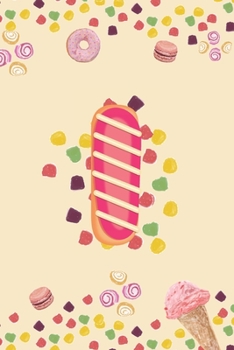I: Monogram Initial I Notebook Pretty Sweet Doughnut Snack & Candy Blank Lined Paper Journal Gift for Girls and Boys