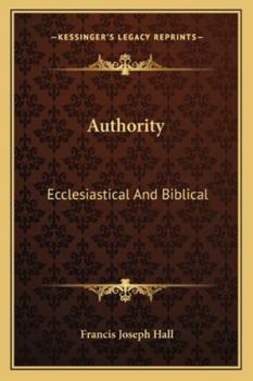 Paperback Authority: Ecclesiastical And Biblical Book