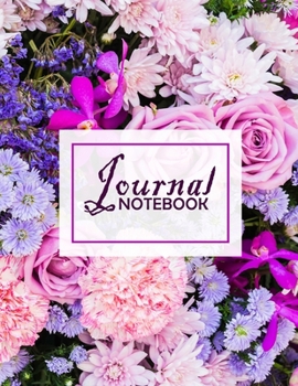 Notebook: Purple Floral Fantasy Notebook Journal, 8.5 x 11, College Ruled Composition Book, Vintage Purple Floral Pattern, Purple Floral Monogram ... keep you organized , gift for women and girls