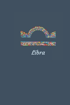 Libra: Libra: Horoscope Journal - 6x9, 120 page Blank Lined Notebook Blue Tribal Design Cover