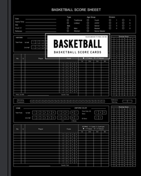 Paperback Black and White Publishing Basketball Score Cards: Basketball Scoring Game Record Level Keeper Book for Many Details of a Games, Including a Roster an Book