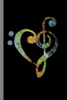 Paperback Rainbow Heart Bass Clef: Musics Instrumental Gift for Musicians (6x9) Dot Grid Notebook Book