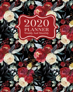 2020 Planner Weekly And Monthly: 2020 planner January To December - Calendar Views And Vision Board - Cute Winter Floral Cover