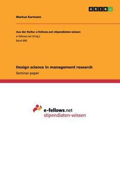 Paperback Design science in management research Book