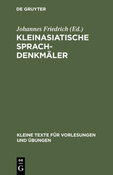 Hardcover Kleinasiatische Sprachdenkmäler [German] Book