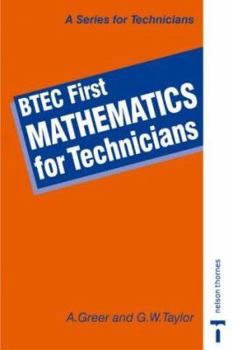 Paperback BTEC FIRST MATHEMATICS FOR TECHNICIANS Book