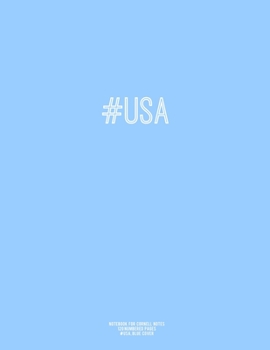 Notebook for Cornell Notes, 120 Numbered Pages, #USA, Blue Cover: For Taking Cornell Notes, Personal Index, 8.5"x11", Hashtag Series, Genius Edition