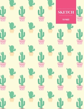 Sketch  110 Pages: Cactus Sketchbook for Kids, Teen and College Students | Succulent Llama Pattern