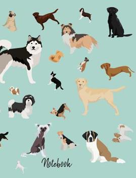 Paperback Notebook: Dogs School Notebook 100 Pages Wide Ruled Paper Version 1 Book