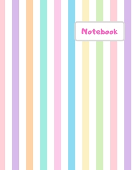 Paperback Notebook: 100 page journal paper notebook. Keep all your writing and notes organised in one book. Pastel stripes design Book
