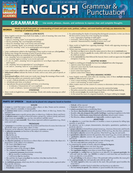 Unknown Binding English Grammar & Punctuation: A Quickstudy Laminated Reference Guide Book